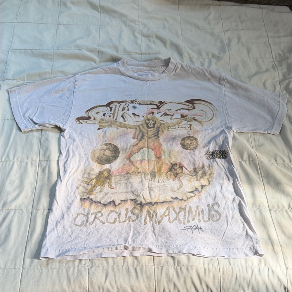 White Graphic T-Shirt with Circus Maximus Design